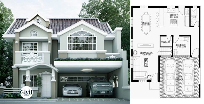 Desain rumah minimalis 1 lantai type 180