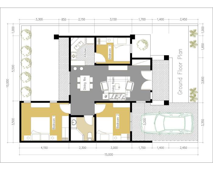 Desain rumah minimalis 10x15 m