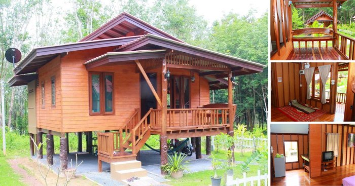 Desain rumah kost kayu 1 lantai