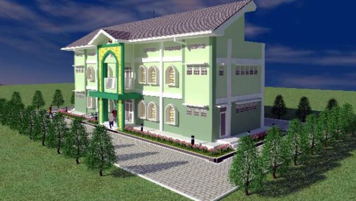 Desain rumah luas tanah 72 pesantren