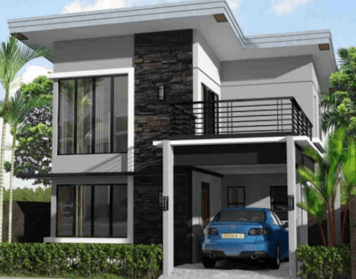 Desain rumah mewah dengan luas tanah 6x15m