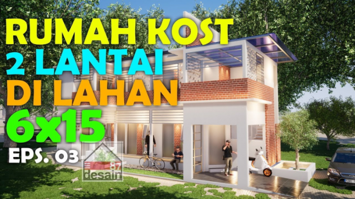 Desain rumah mewah dengan luas tanah 6x15m