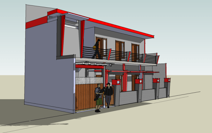 Desain rumah kost 3d