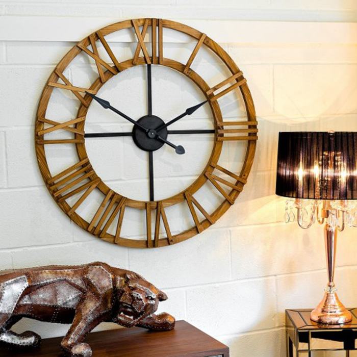 Wohnzimmer wanduhr holz